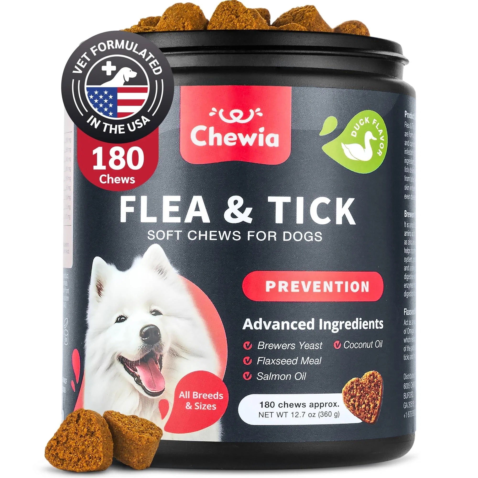 Natural Flea & Tick Prevention Chews for Dogs - Chemical-Free Immune Support Treats