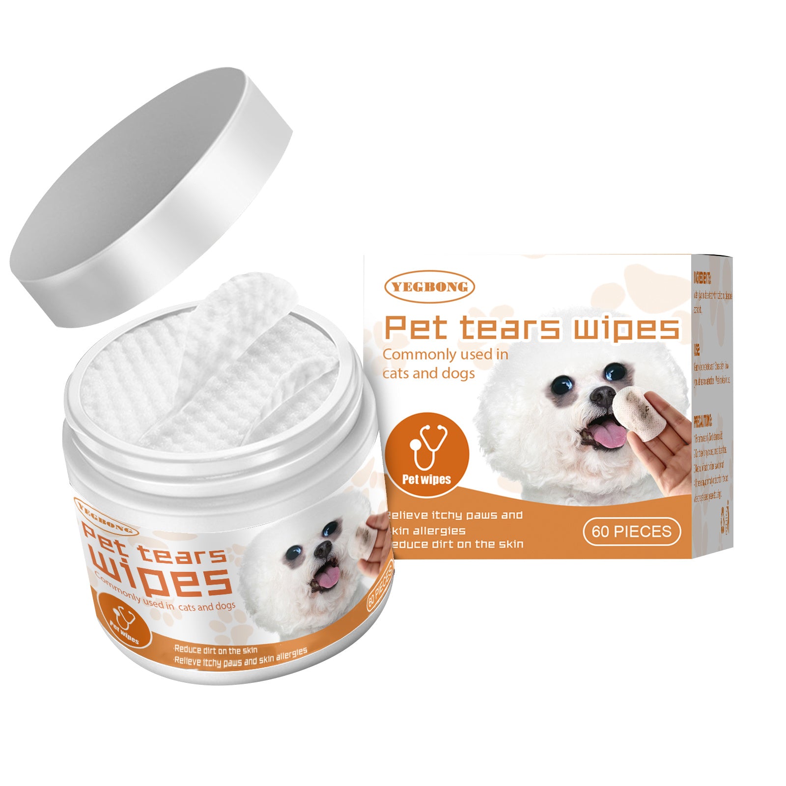 Pet Eye Wipes - Tear Stain Remover for Dogs & Cats