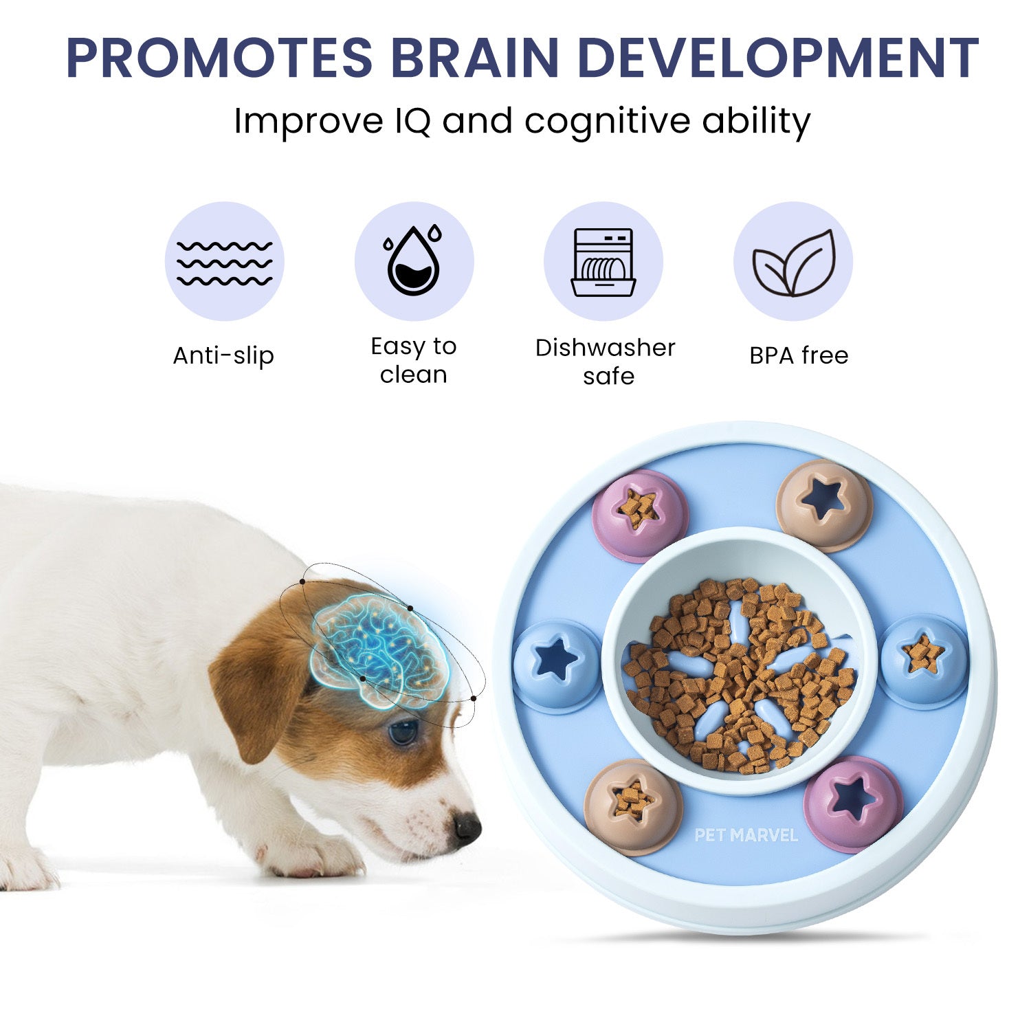 Interactive Dog Puzzle Toy - Level 1-3 Difficulty Food Dispenser