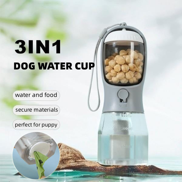 3-in-1 Portable Dog Water Bottle & Food Container