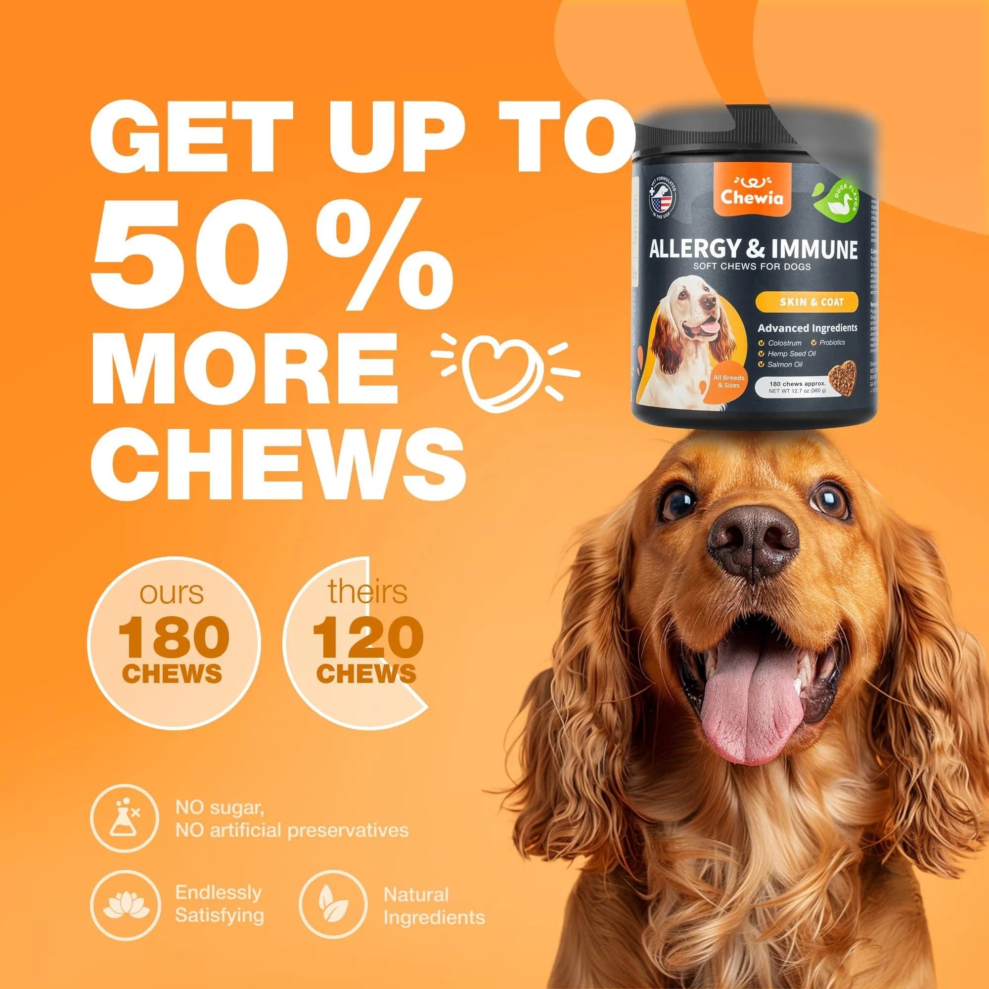 Dog Allergy Relief Chews - Itch & Skin Support with Salmon Oil