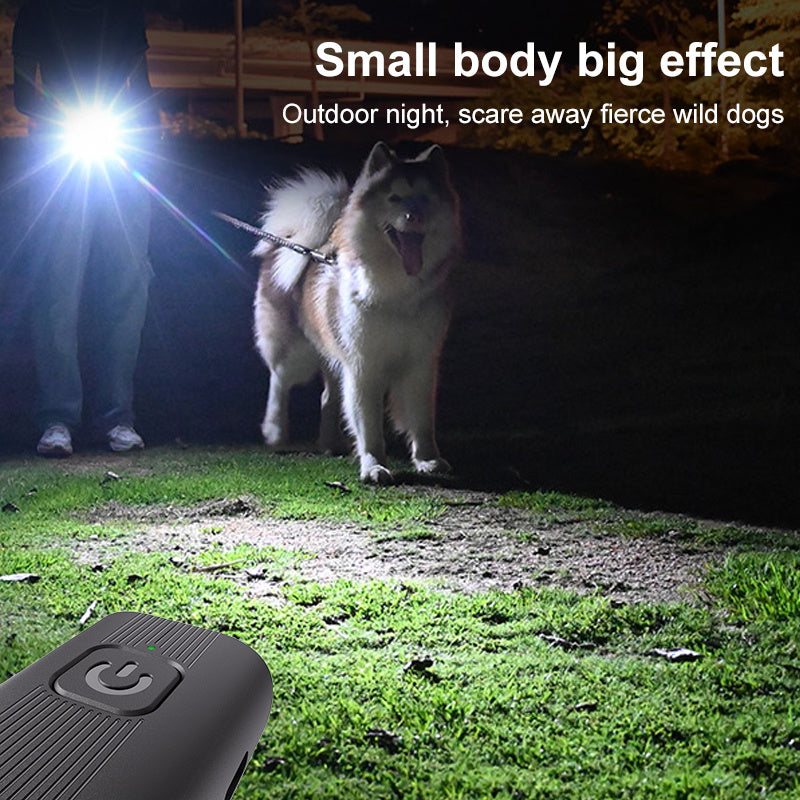 Portable Dog Bark Deterrent Device - USB Rechargeable Anti-Barking Training Tool with LED Light