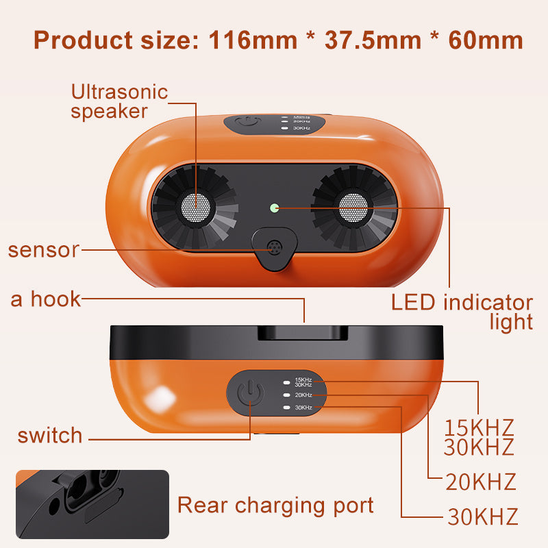 Ultrasonic Dog Bark Deterrent - 50ft Range Anti-Barking Device
