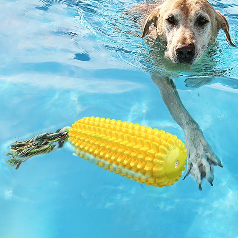 Squeaky Corn Stick Rope Dog Chew Toy - 5.8" for Small to Large Dogs