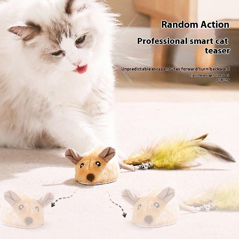 Electric Orange Mouse Cat Toy - Interactive Motion Toy