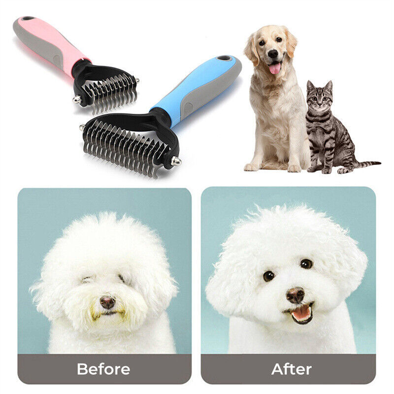 Double-Sided Pet Grooming Brush - Deshedding & Dematting Tool