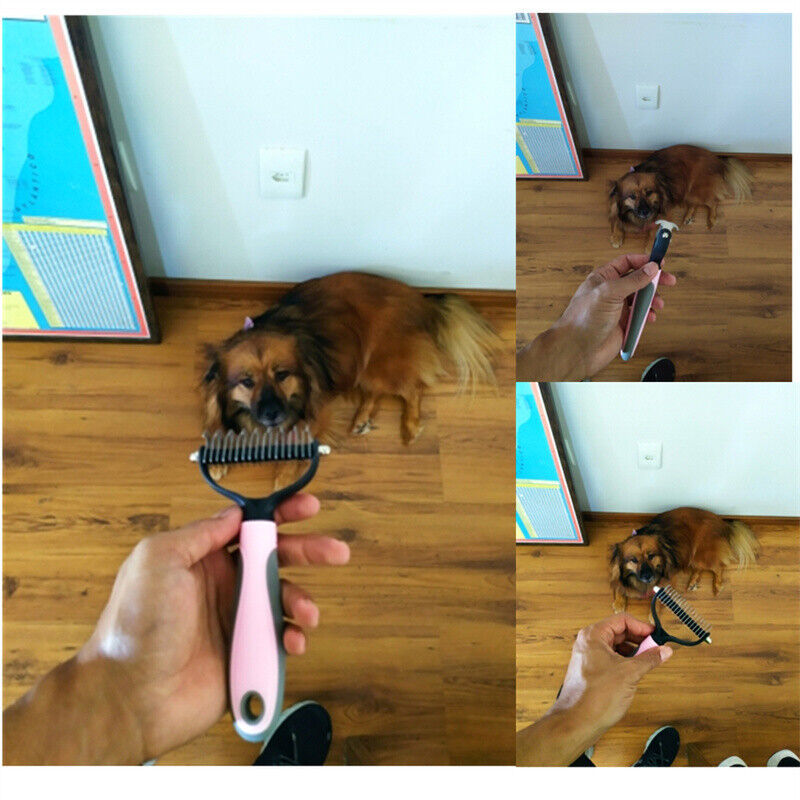 Double-Sided Pet Grooming Brush - Deshedding & Dematting Tool