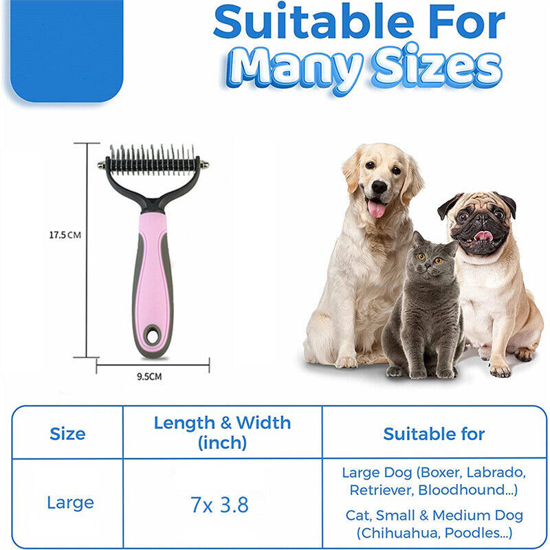 Double-Sided Pet Grooming Brush - Deshedding & Dematting Tool
