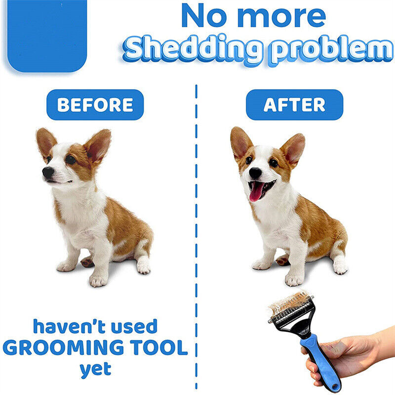Double-Sided Pet Grooming Brush - Deshedding & Dematting Tool
