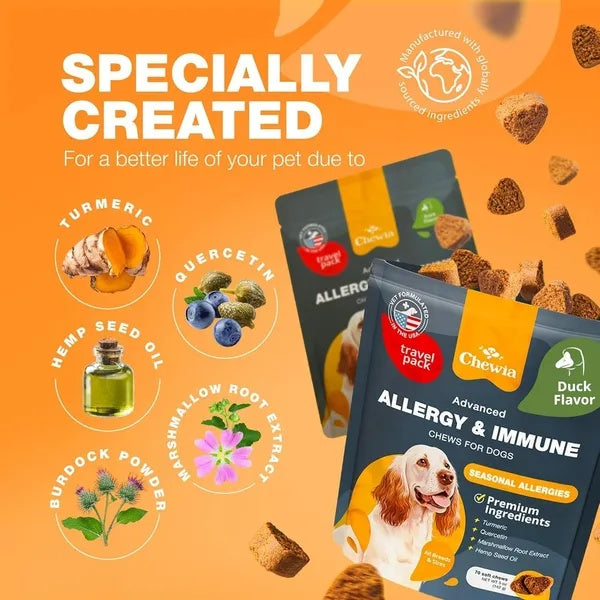 Dog Allergy Relief Chews – Itch Relief with Salmon Oil for Skin & Immune Health