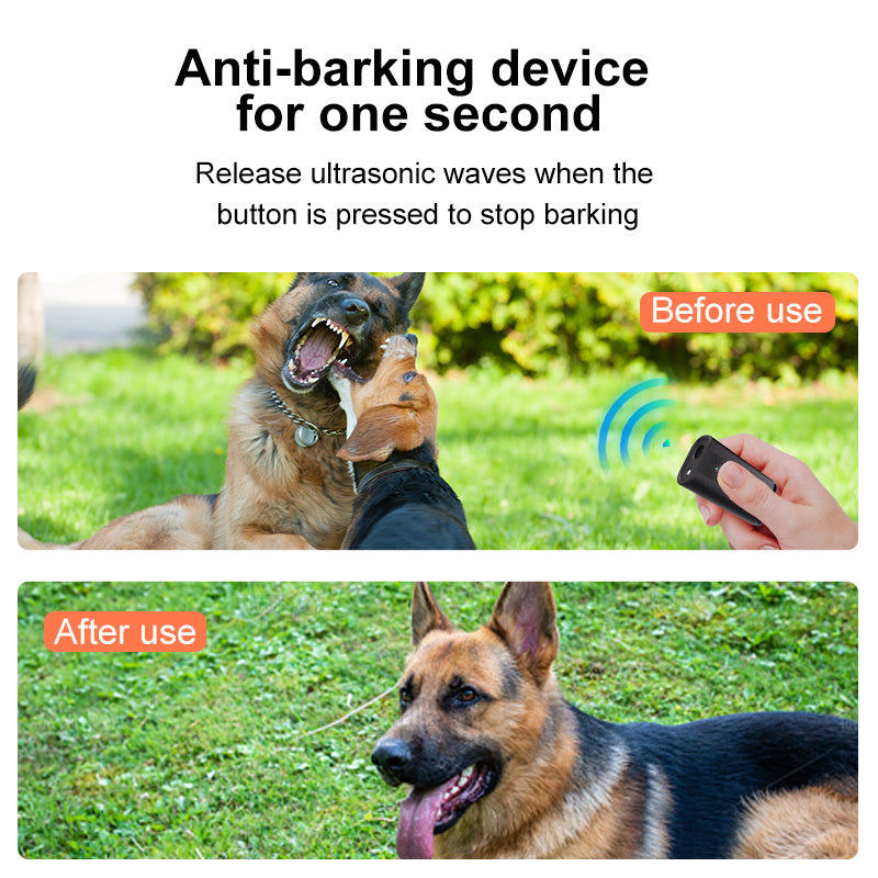 Portable Dog Bark Deterrent Device - USB Rechargeable Anti-Barking Training Tool with LED Light