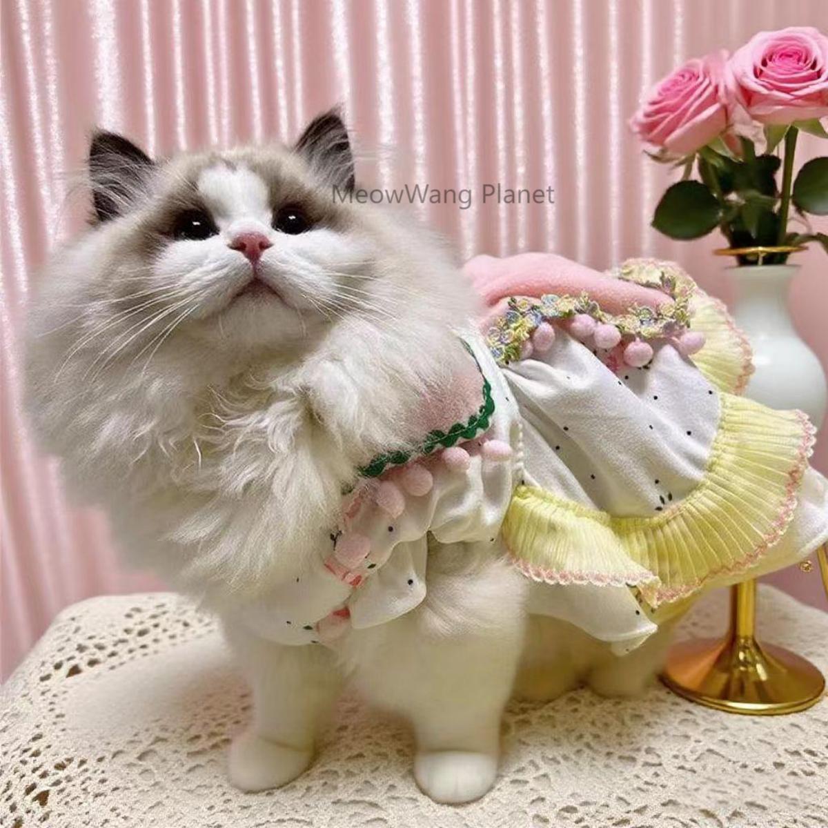 Handcrafted Double Layer Princess Dress for Small Dogs & Cats