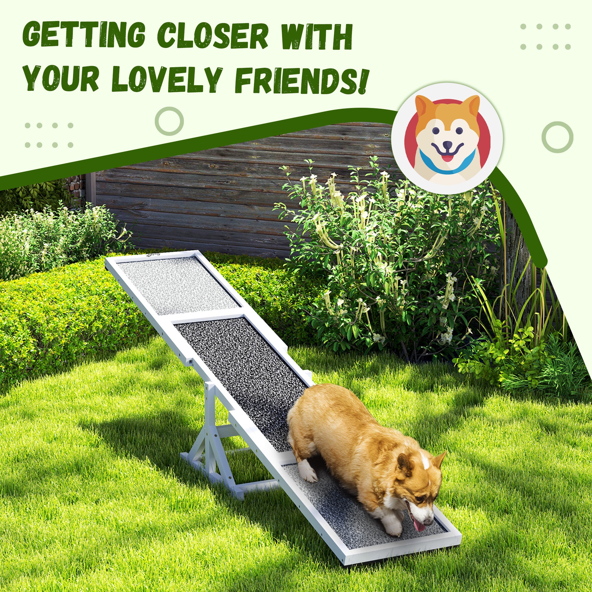 Dog Agility Seesaw - 110 lbs Capacity, Weather Resistant, Non-Slip Surface, White