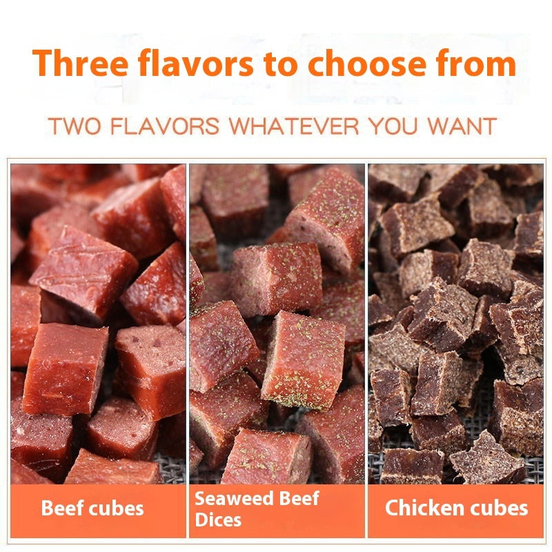 Premium Dried Beef & Chicken Cubes Dog Snacks — Grain-Free Training Reward for Dogs & Puppies