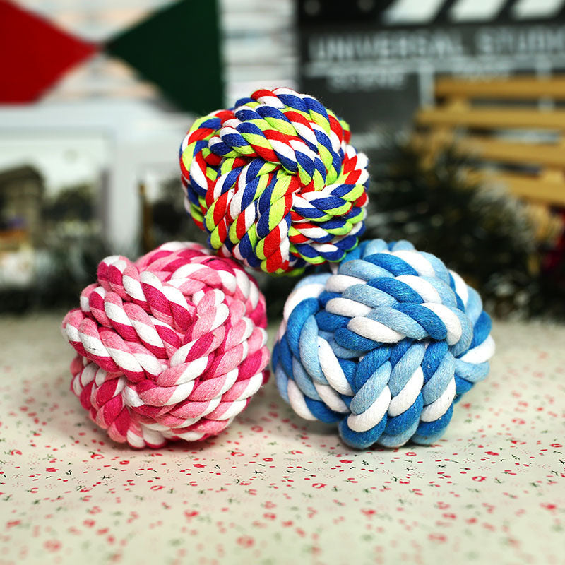 Cotton Rope Ball Dog Toy - Durable Chew & Fetch Toy