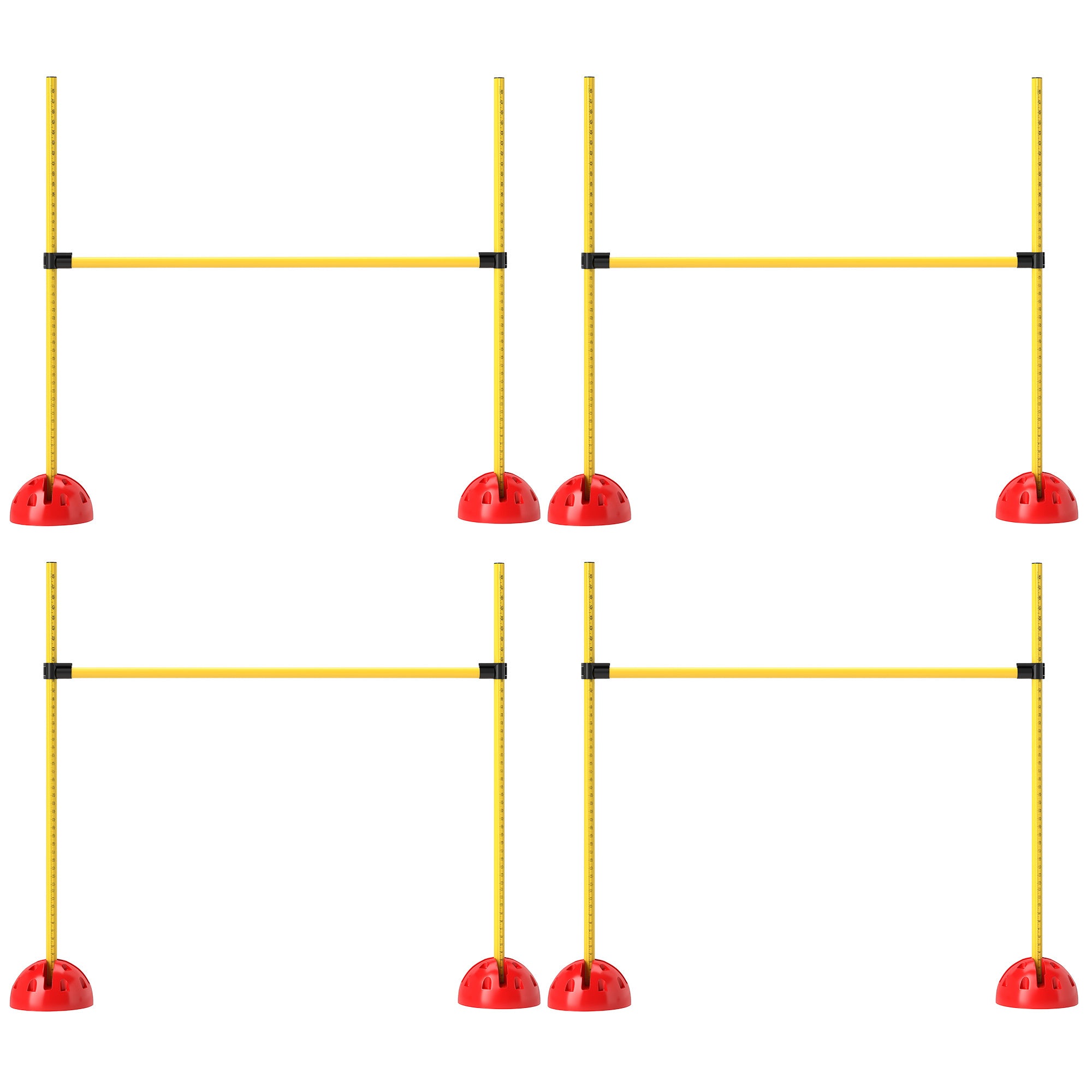 Dog Agility Jumps Set - 4 Piece Height Adjustable with Carry Bag, Yellow