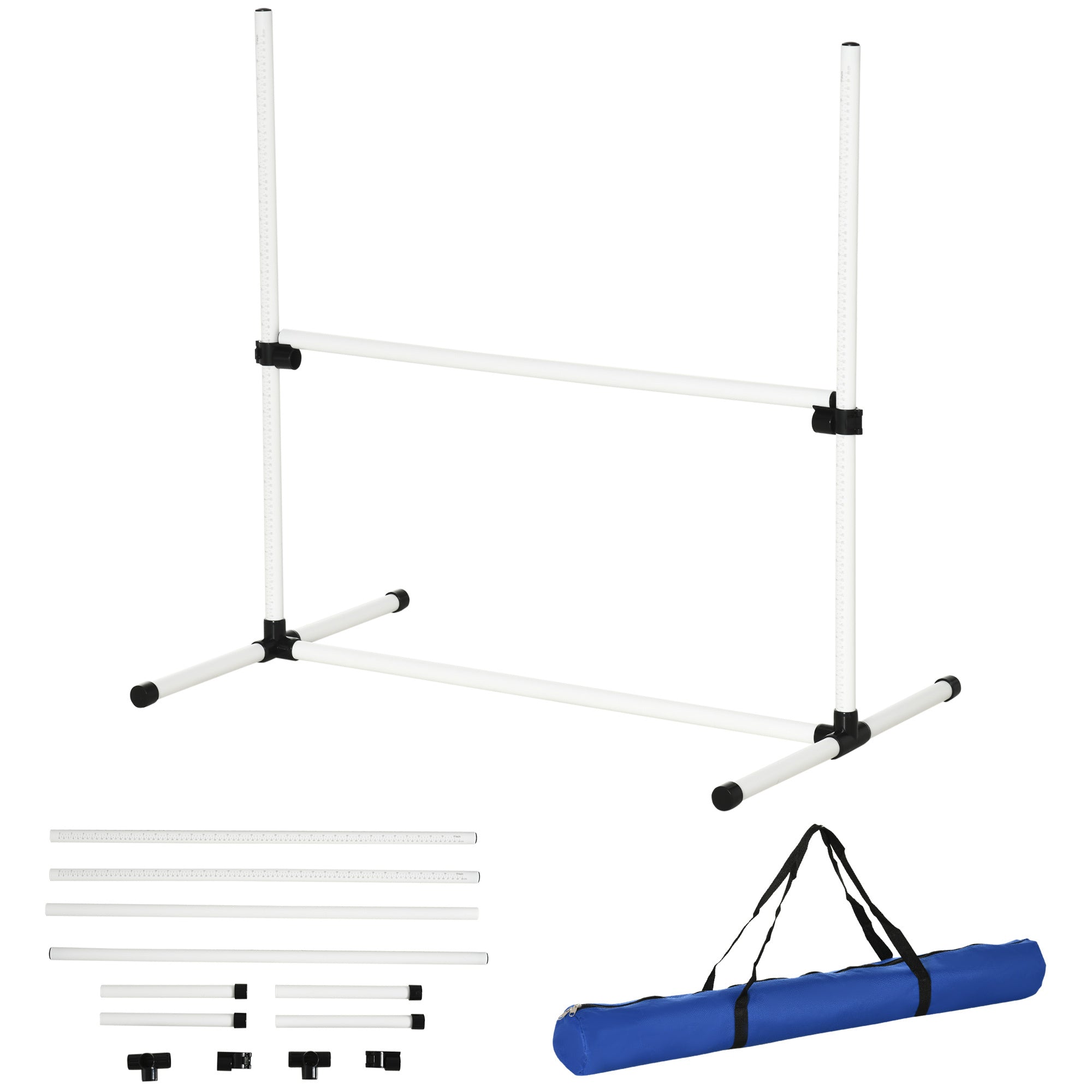 4-Piece Dog Agility Training Set - Adjustable Jump Poles