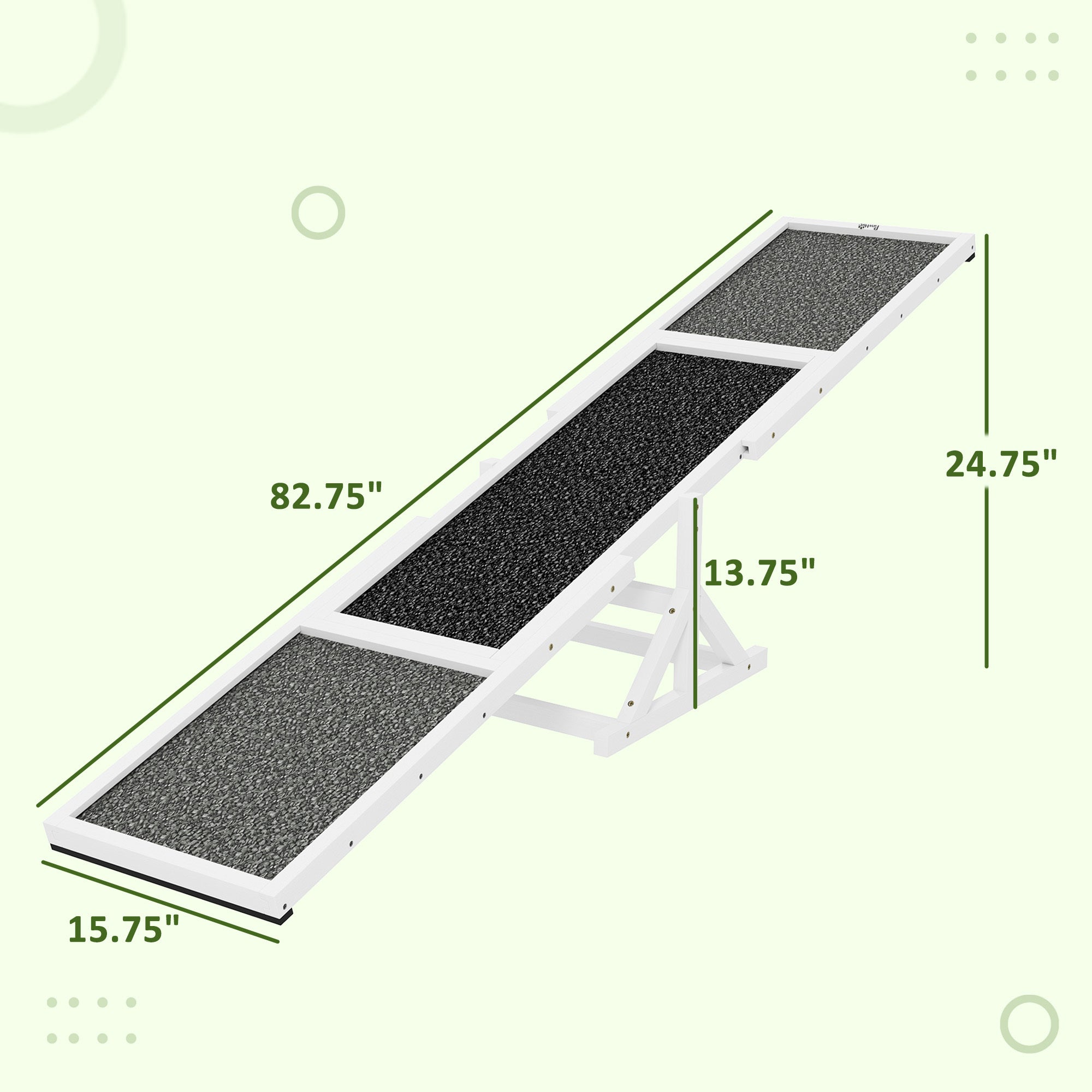 Dog Agility Seesaw - 110 lbs Capacity, Weather Resistant, Non-Slip Surface, White