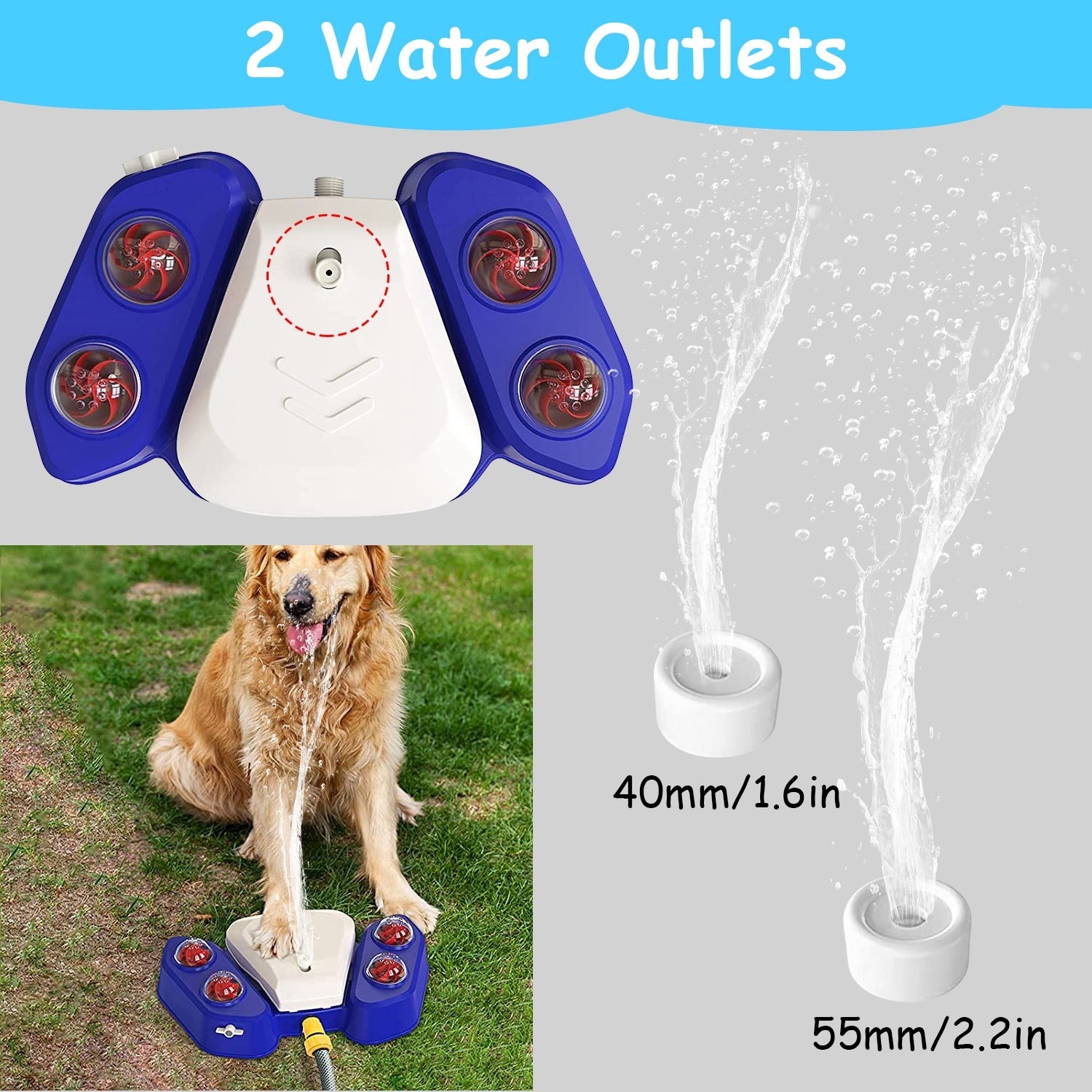 Multifunctional Dog Water Fountain - Step-Activated Outdoor Dispenser