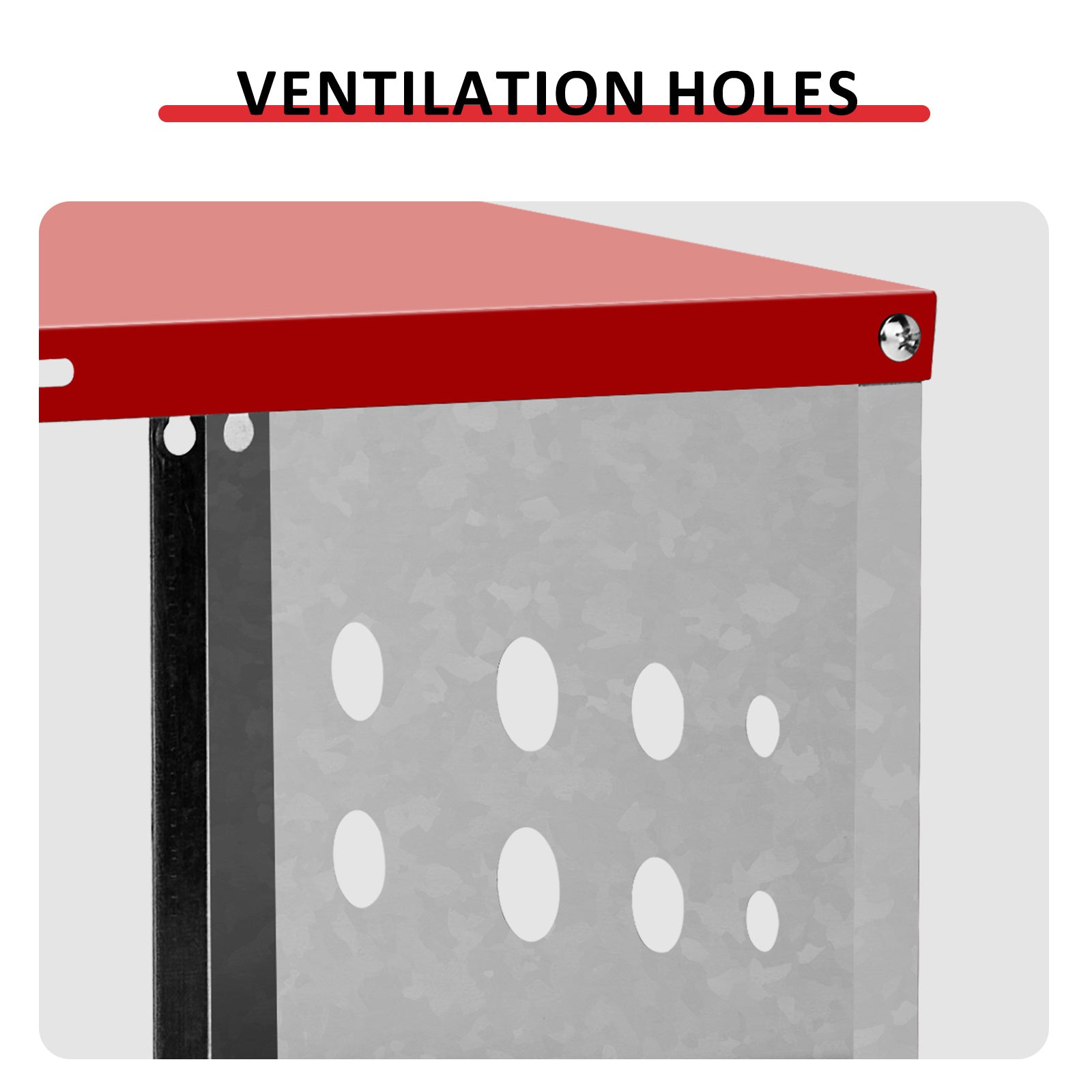 8-Compartment Sloping Roof Pet Feeding Station - Red Iron