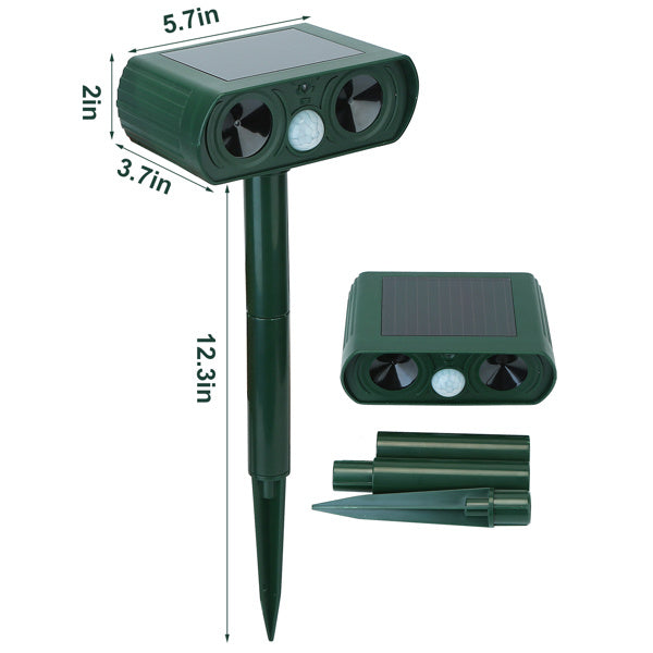 Ultrasonic Animal Repellent - Solar Powered Motion Sensor, IPX4 Waterproof
