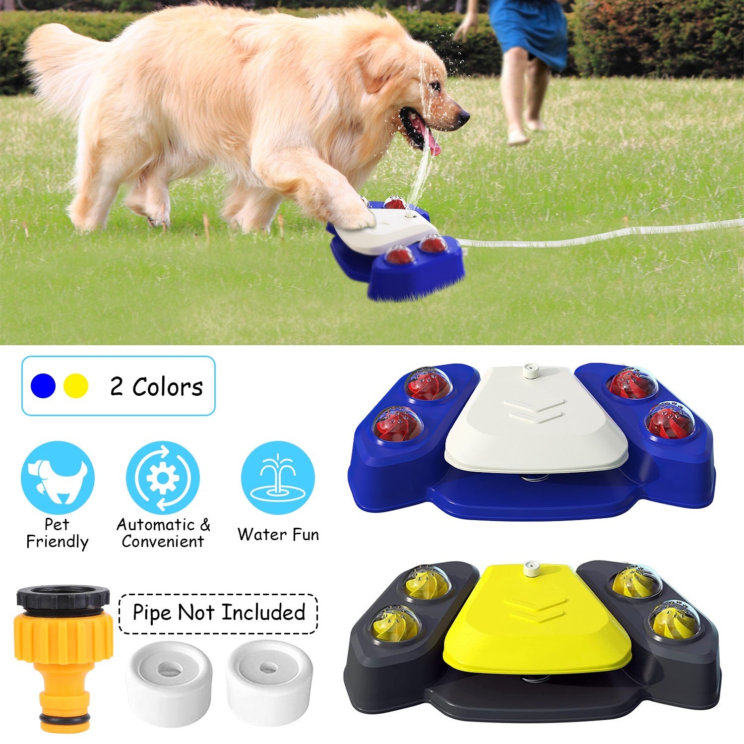 Multifunctional Dog Water Fountain - Step-Activated Outdoor Dispenser
