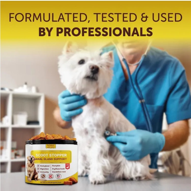 Scoot Stopper Soft Chews – Fiber & Pumpkin for Dog Anal-Gland & Digestive Support (180 Chewables)