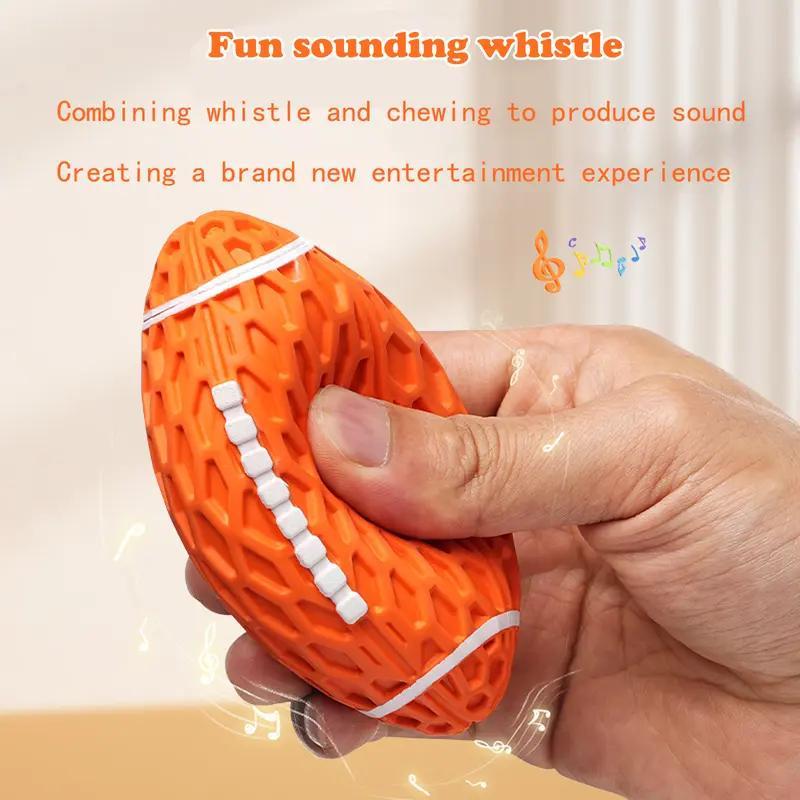 Dog Rubber Football Toy - Chew Resistant, Interactive, Squeaky
