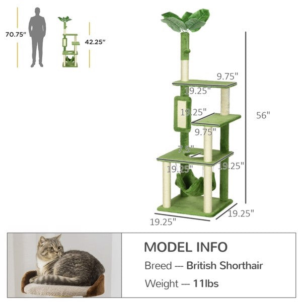 Cat Climbing Tower - Multi-Level Cat Tree with Scratching Posts