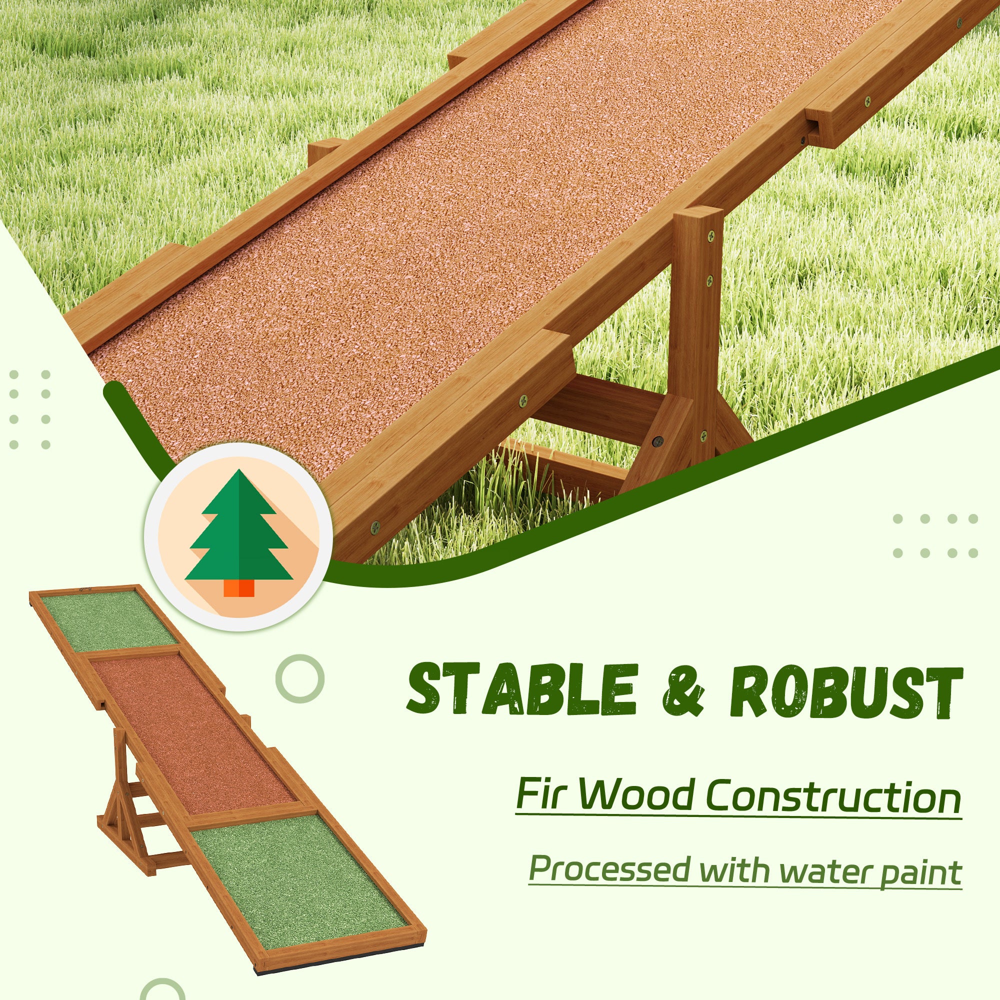Dog Agility Seesaw - 110 lbs Capacity, Weather Resistant, Non-Slip Surface