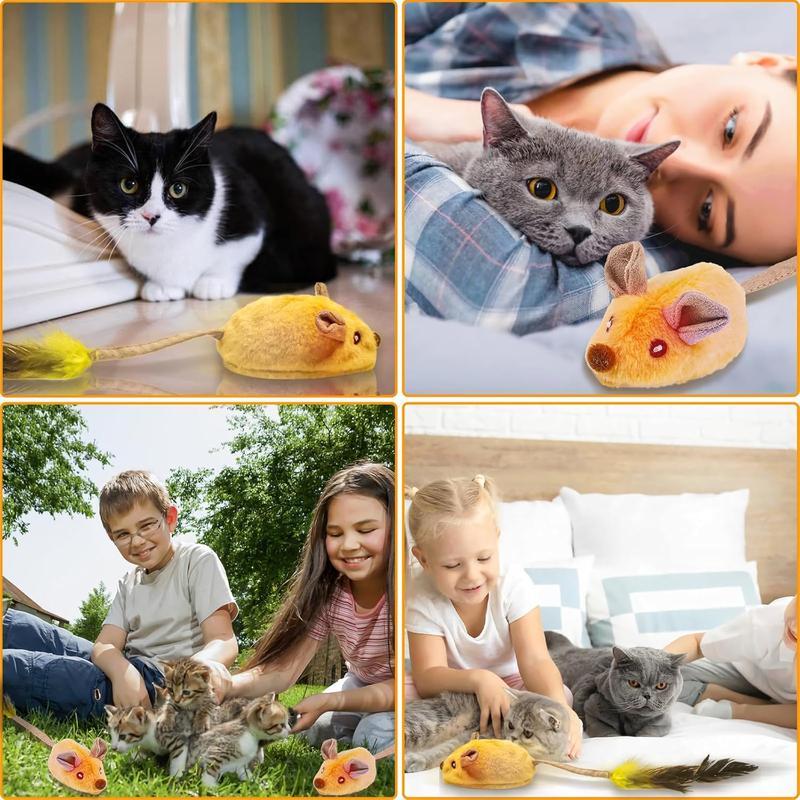 Interactive LED Cat Mouse Toy - USB Rechargeable with Chirping Sound