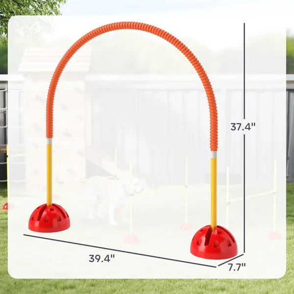 Dog Agility Course Set - 4 Piece Backyard Training Kit with Carry Bag