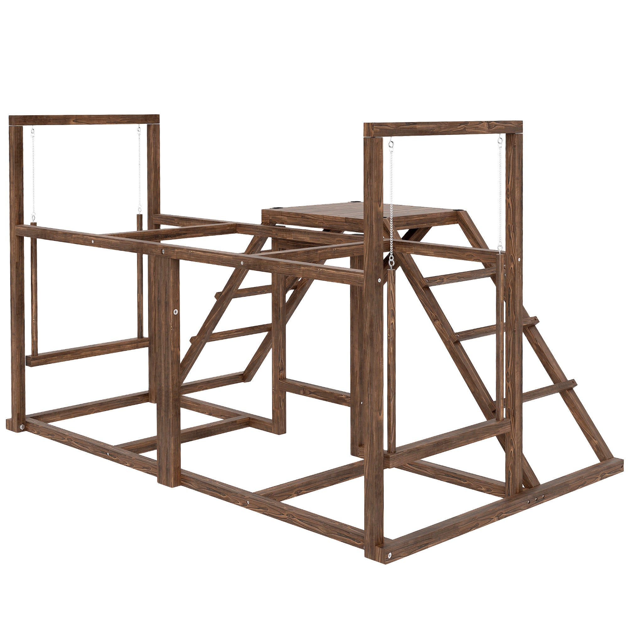Chicken Activity Play Set - Multi-Level Perches, Swing & Ladder for 3-4 Chickens