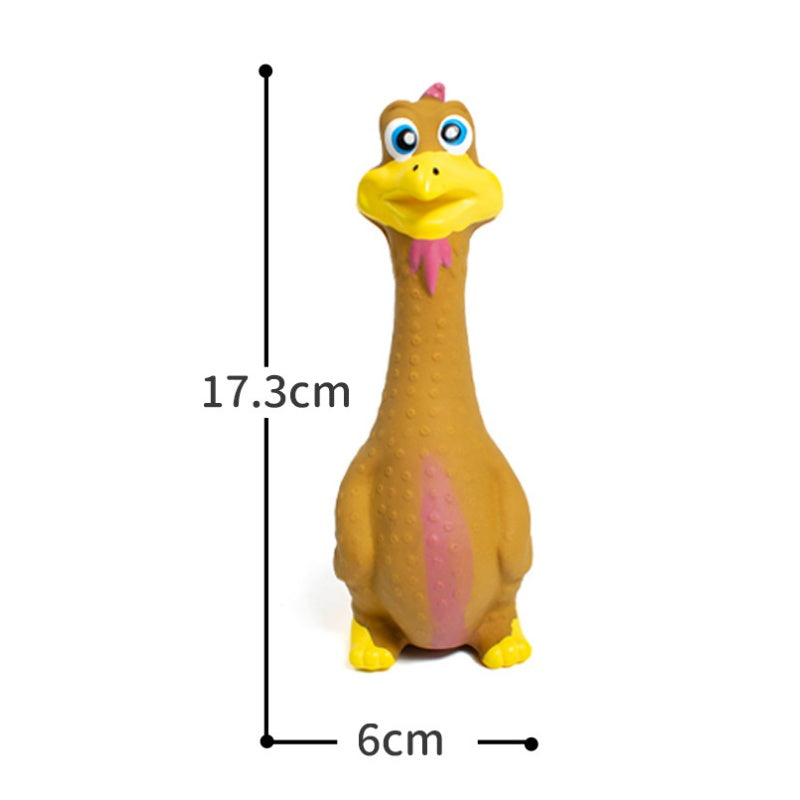 3-Pack Latex Screaming Chicken Squeaky Dog Toys - Eco-Friendly TPR