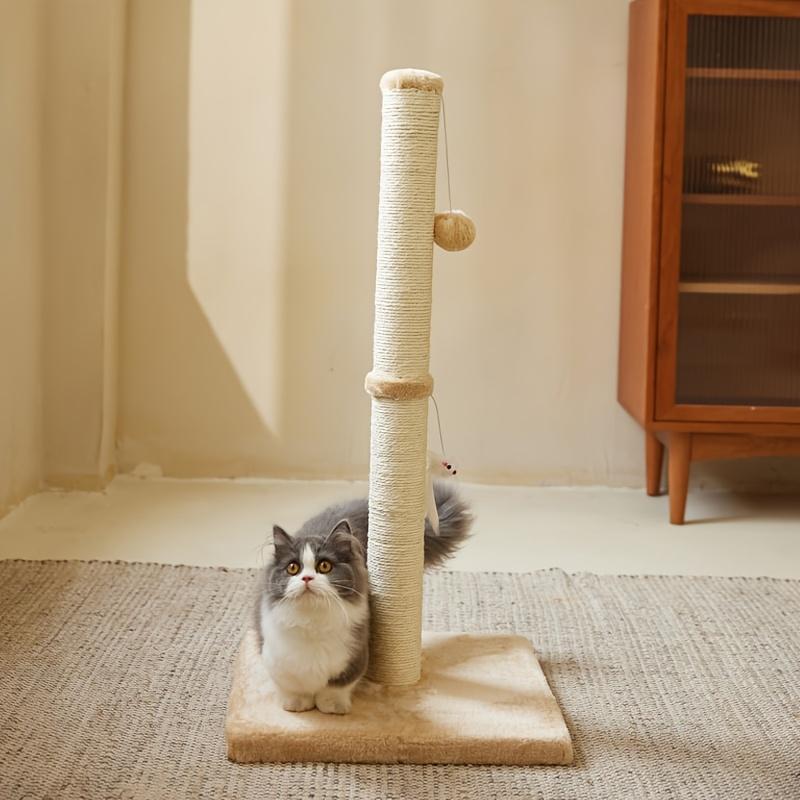 Sisal Rope Cat Scratching Post with Hanging Ball Toy