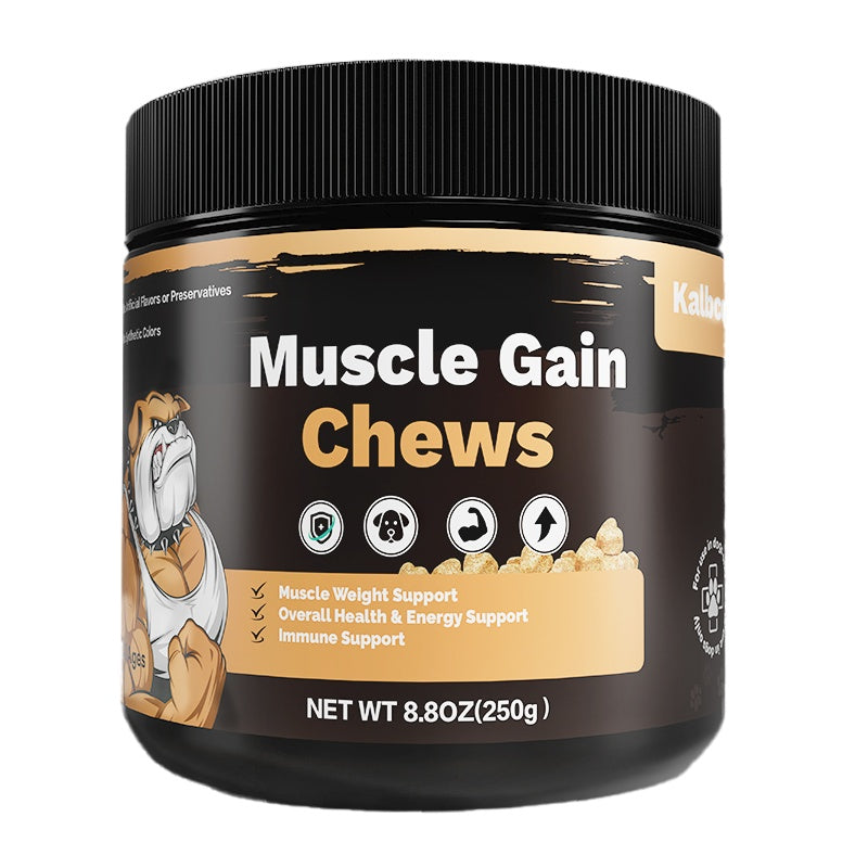 Dog Muscle Gain Chews - High Protein Supplement for All Breeds