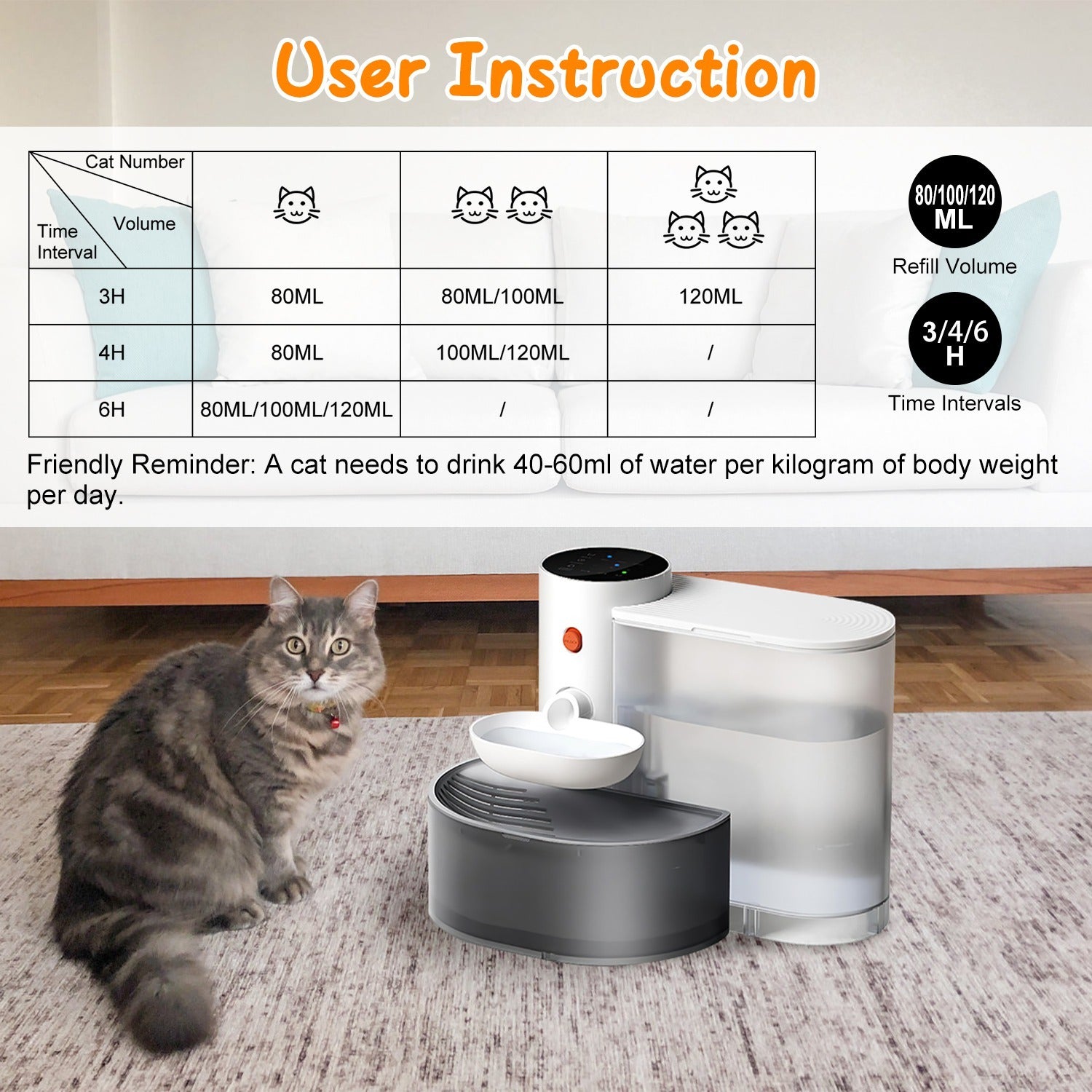 Smart Pet Water Fountain - 3L Automatic Dispenser
