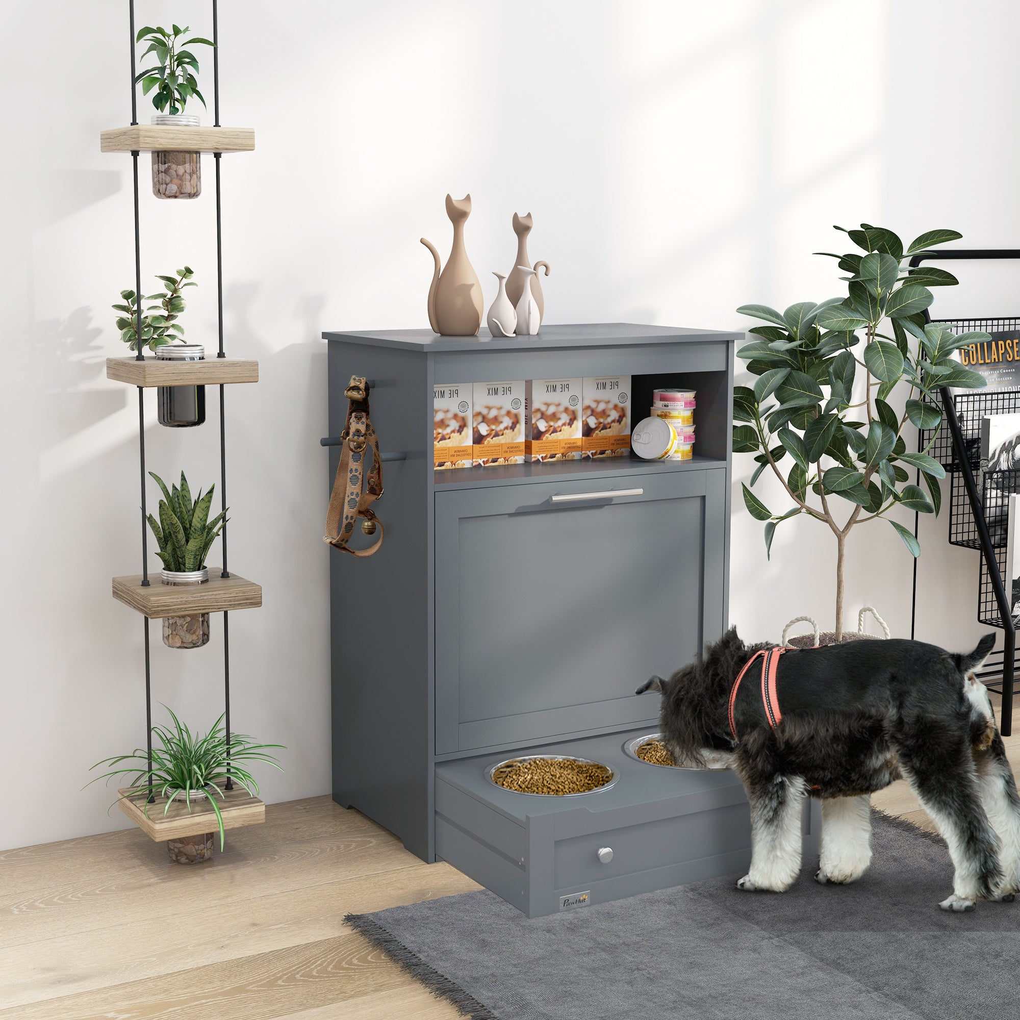 Premium Pet Feeder Station with Storage Locker