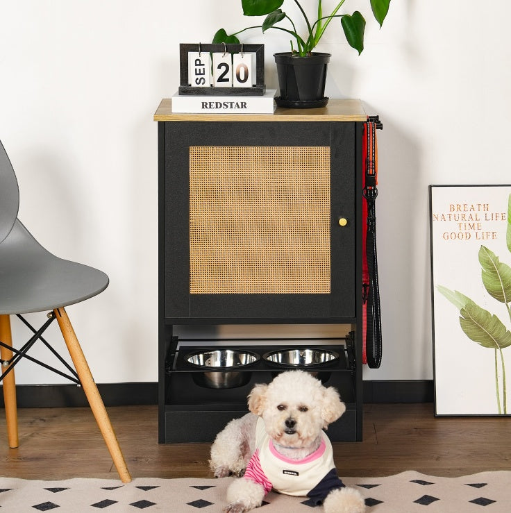 Elevated Dog Feeding Station with Storage Locker