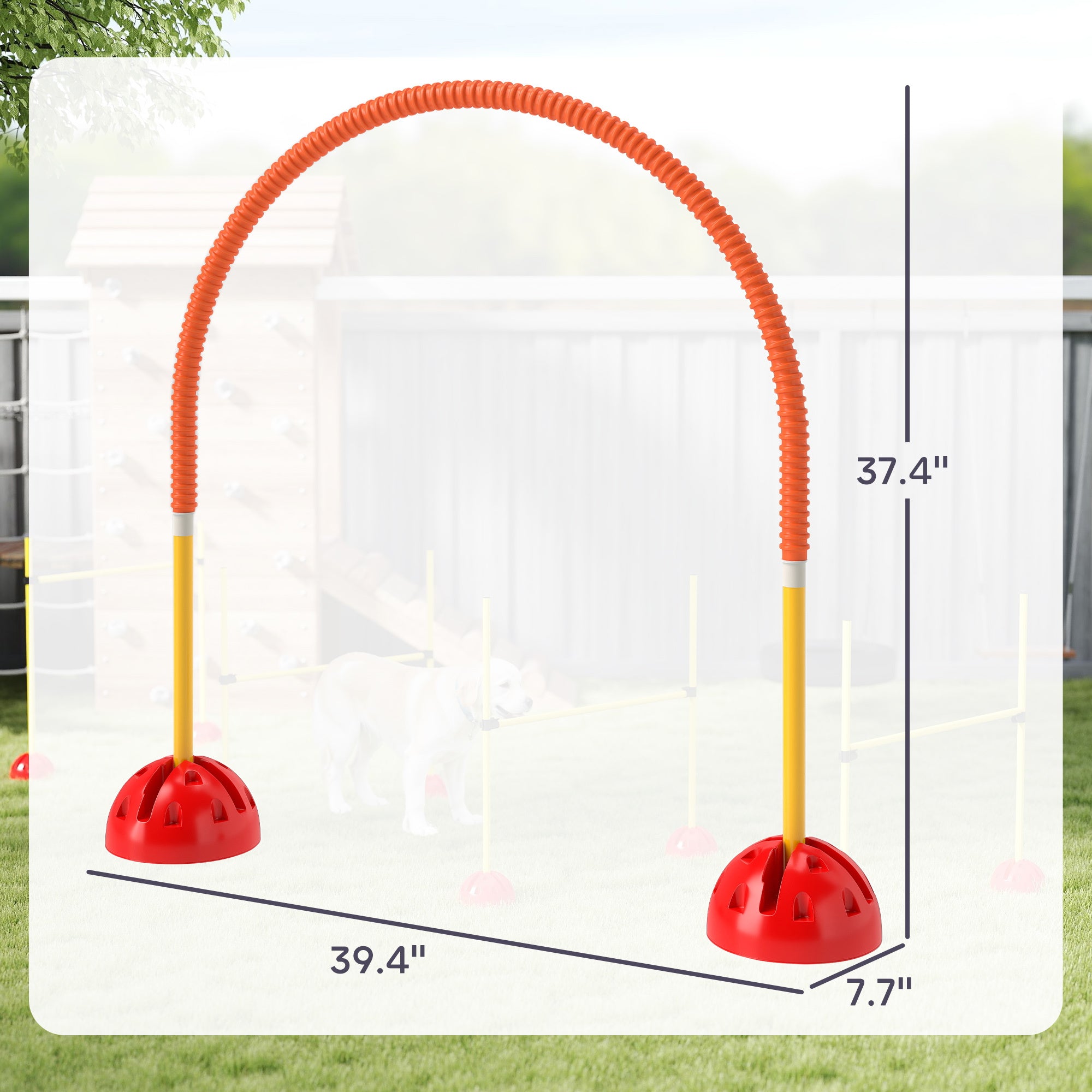 Dog Agility Doors Set - 4 Piece Adjustable Width Training Kit, Orange