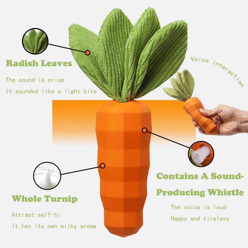 Rubber Carrot Dog Chew Toy - Durable Training & Dental Toy