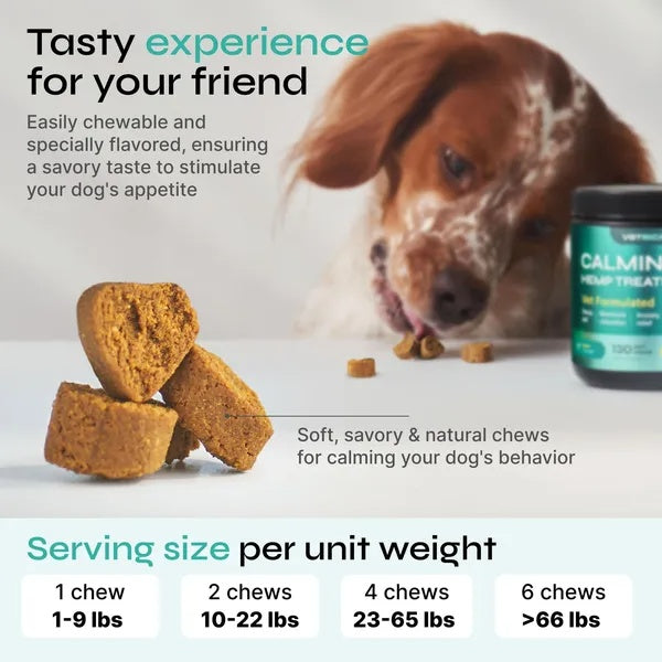 Hemp Calming Chews for Dogs – Duck Flavor Anxiety Relief Treats