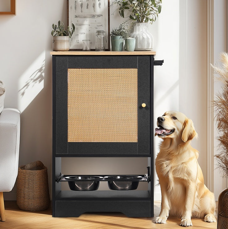 Elevated Dog Feeding Station with Storage Locker