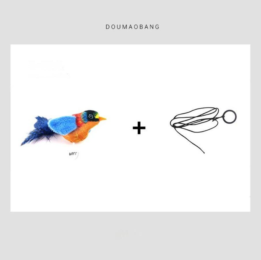Interactive Cat Bird Teaser Toy with Catnip - Realistic Parrot Design