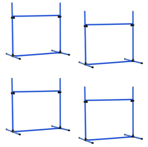 4-Piece Dog Agility Training Set - Adjustable Jump Poles