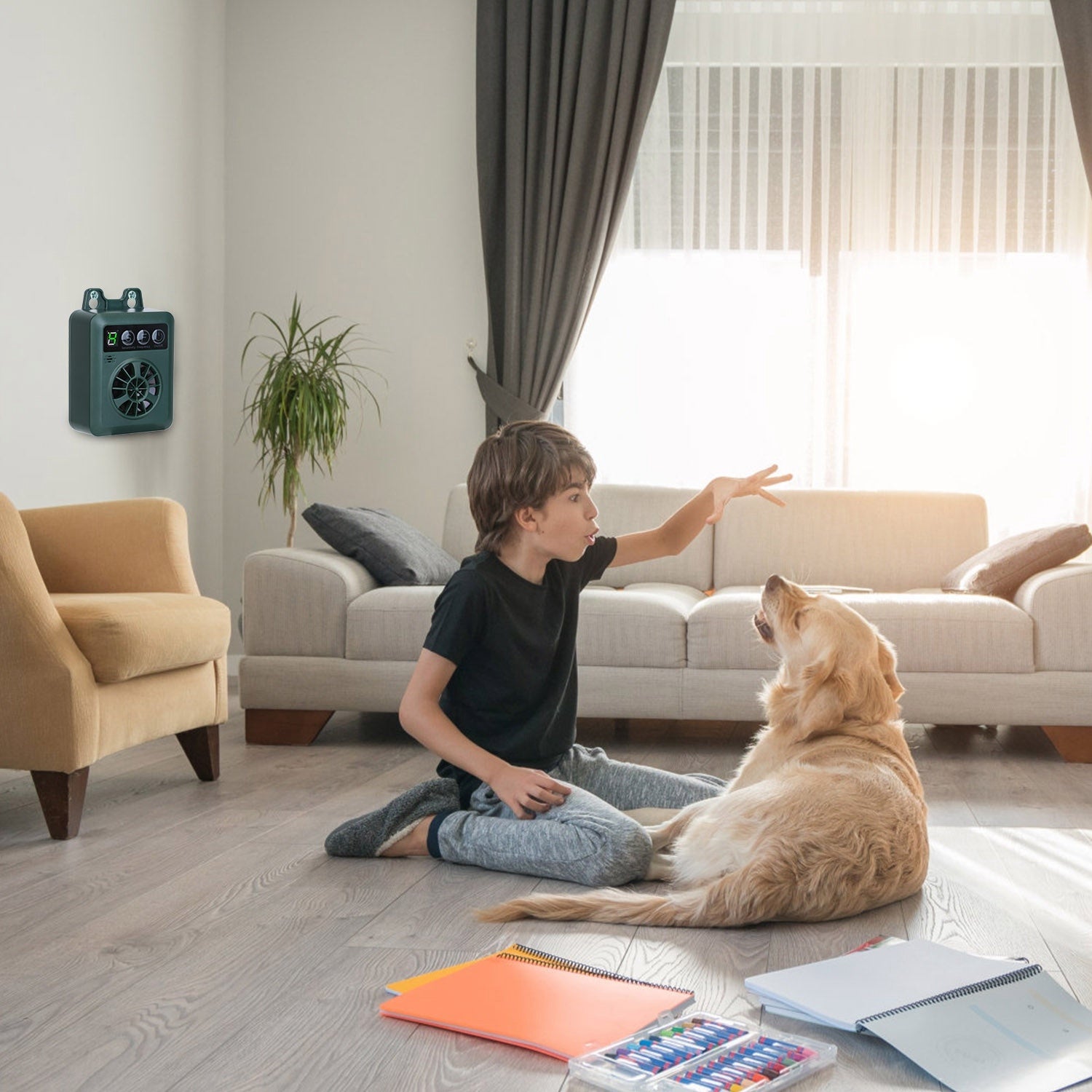 Ultrasonic Anti-Barking Device - 49ft Range with 4 Frequency & Sensitivity Levels