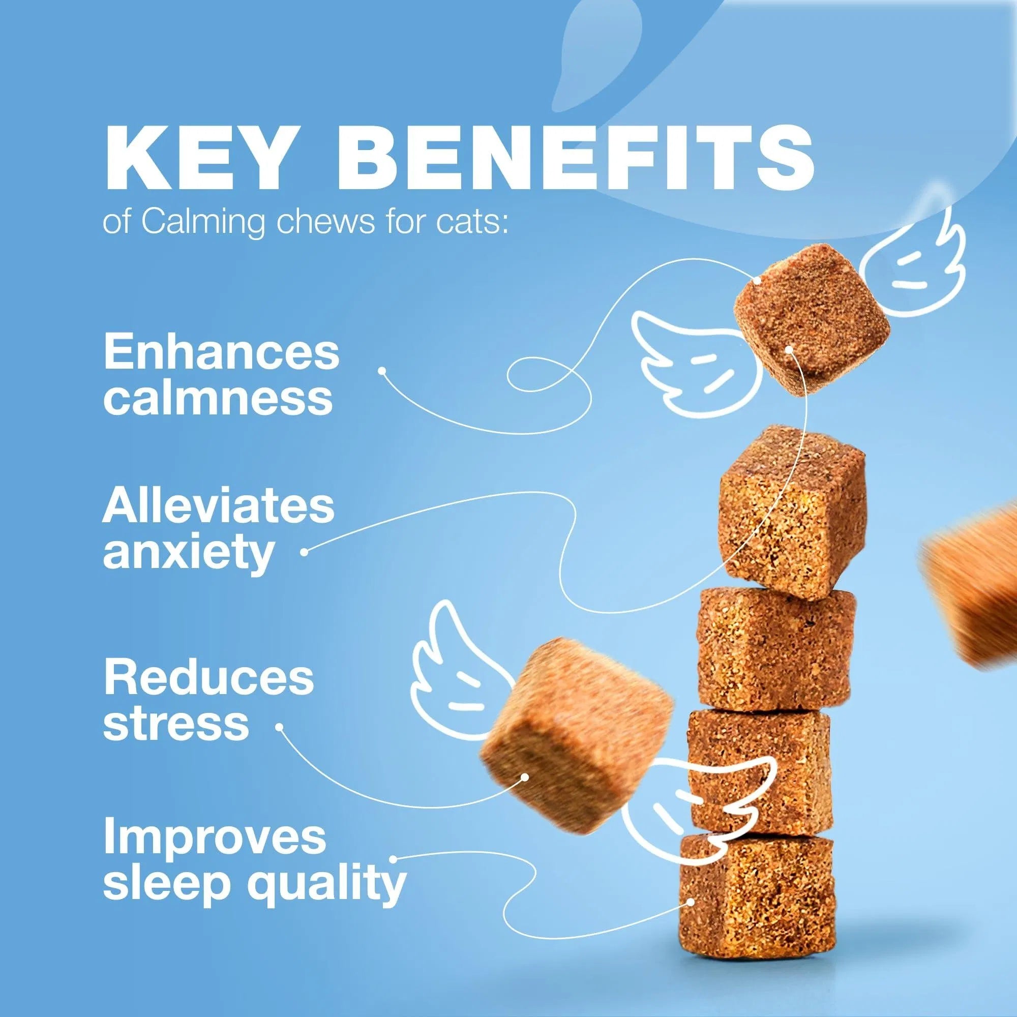 Cat Calming Treats – Hemp & Melatonin Soft Chews with Probiotics