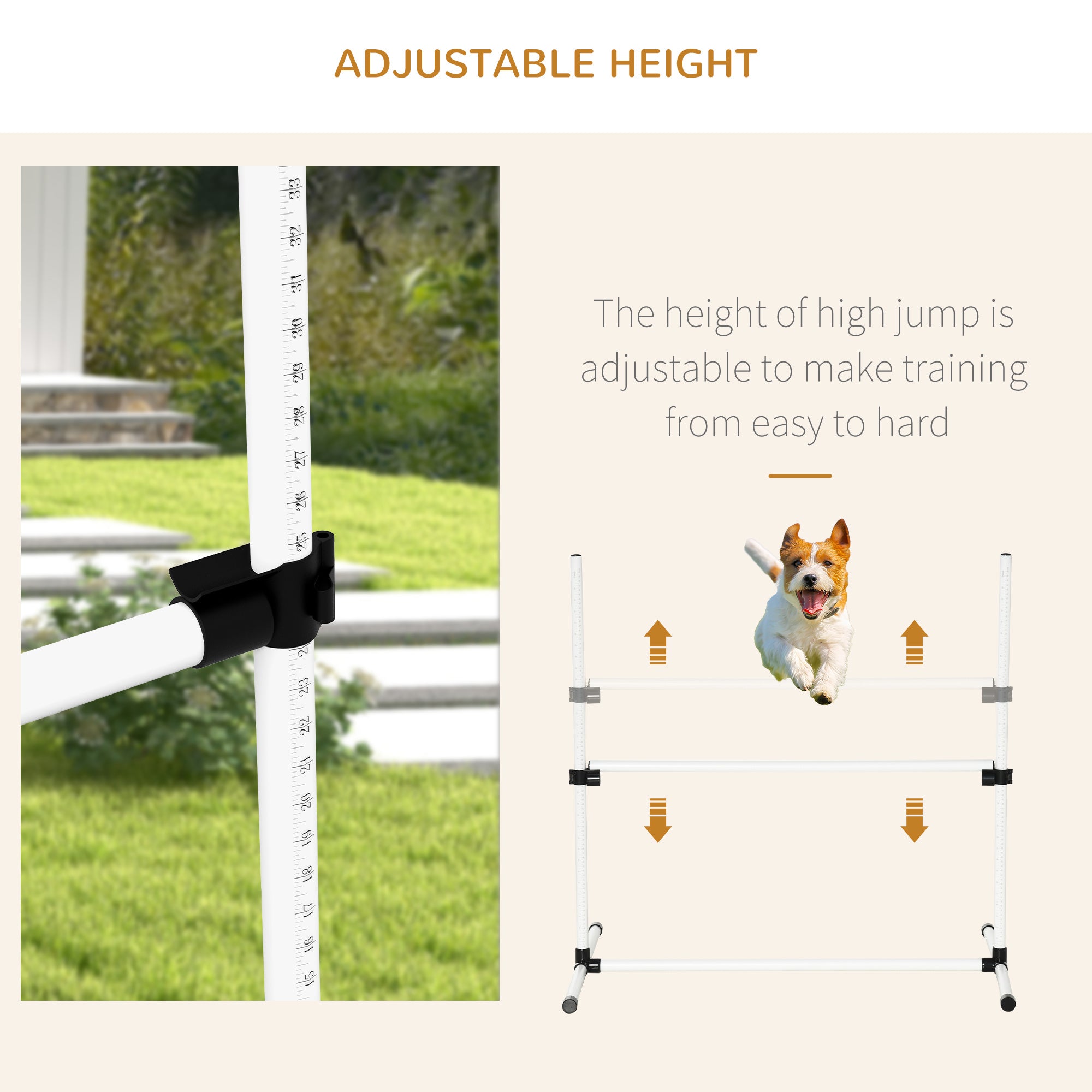 4-Piece Dog Agility Training Set - Adjustable Jump Poles