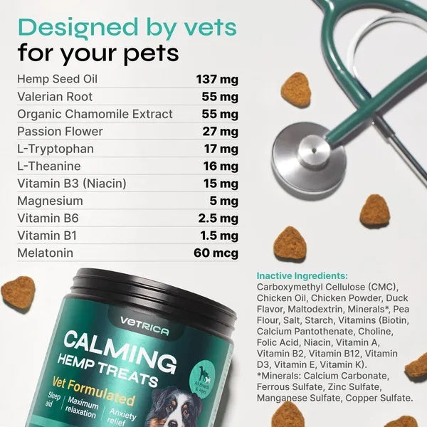 Hemp Calming Chews for Dogs – Duck Flavor Anxiety Relief Treats