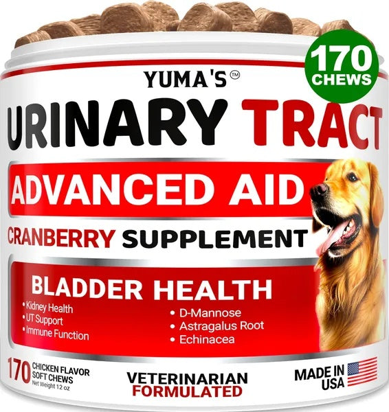 Dog UTI Treatment - Cranberry Supplement for Bladder Control (170 Treats)